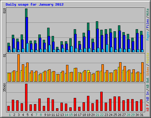 Daily usage for January 2012