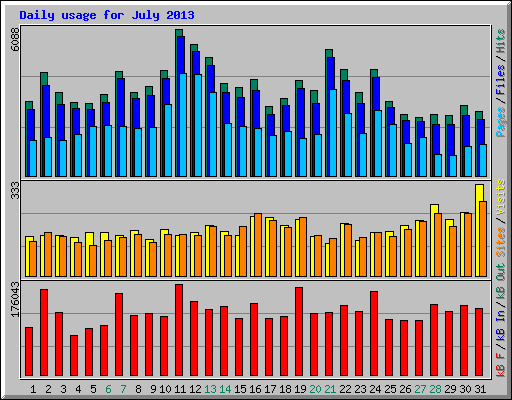 Daily usage for July 2013