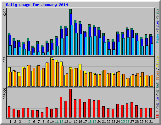Daily usage for January 2014