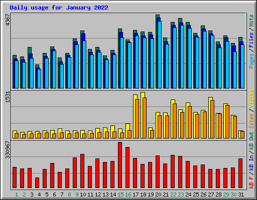 Daily usage for January 2022