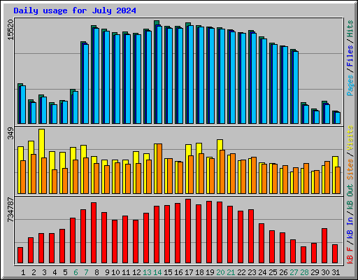 Daily usage for July 2024