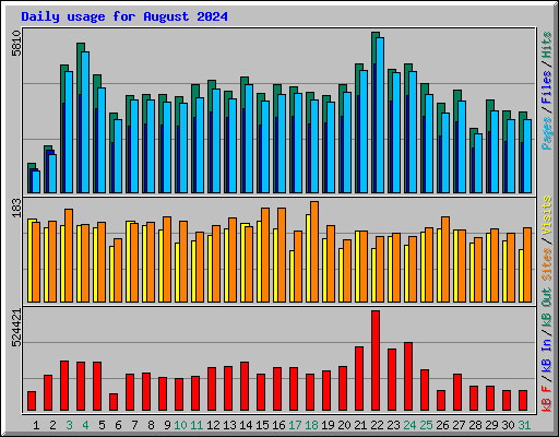 Daily usage for August 2024