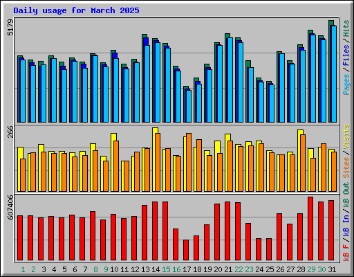 Daily usage for March 2025