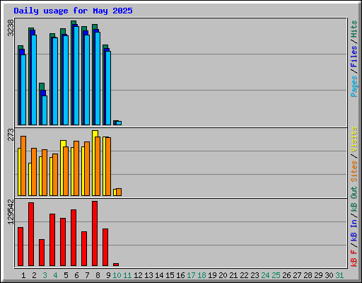 Daily usage for May 2025