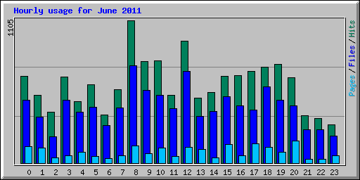 Hourly usage for June 2011