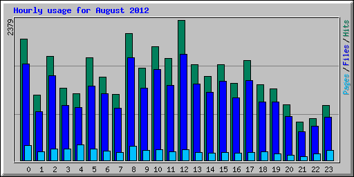Hourly usage for August 2012