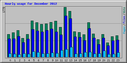 Hourly usage for December 2012