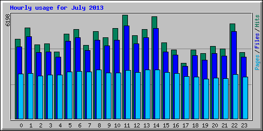 Hourly usage for July 2013