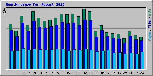 Hourly usage for August 2013