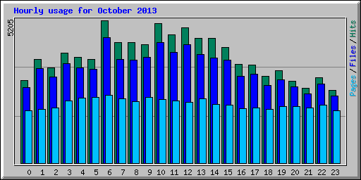 Hourly usage for October 2013