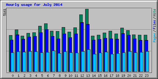 Hourly usage for July 2014