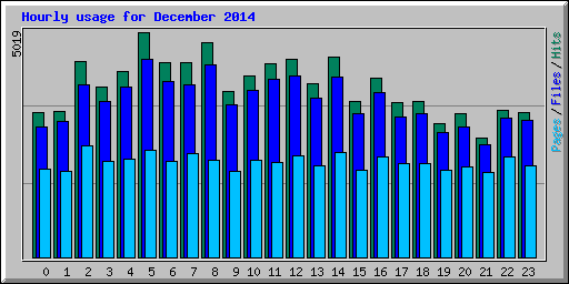 Hourly usage for December 2014