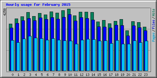 Hourly usage for February 2015