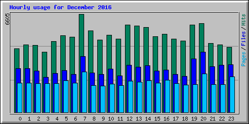 Hourly usage for December 2016
