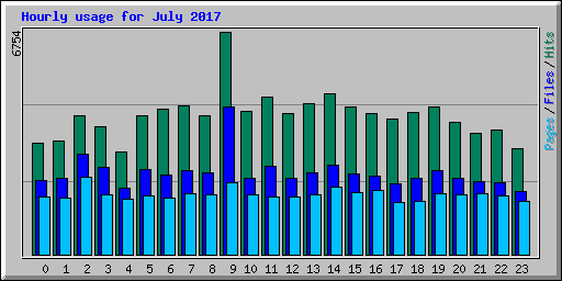Hourly usage for July 2017