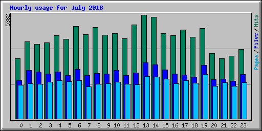 Hourly usage for July 2018