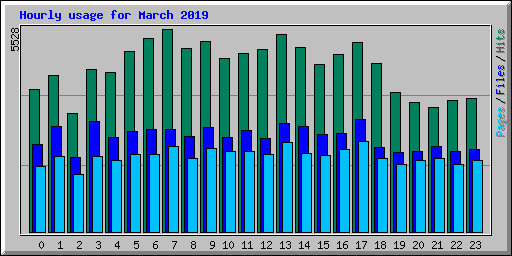 Hourly usage for March 2019