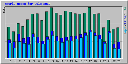 Hourly usage for July 2019