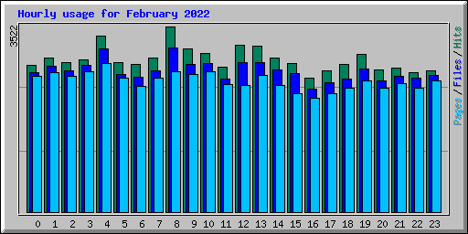 Hourly usage for February 2022