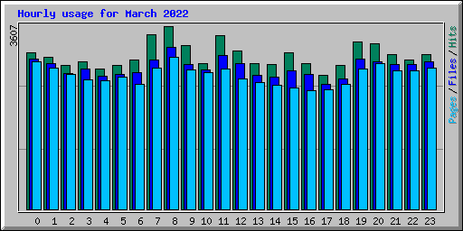 Hourly usage for March 2022
