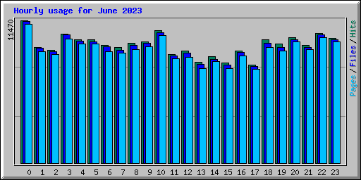 Hourly usage for June 2023