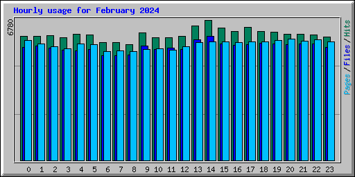 Hourly usage for February 2024